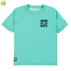 T-shirt maillot UV turquoise S25s201-03