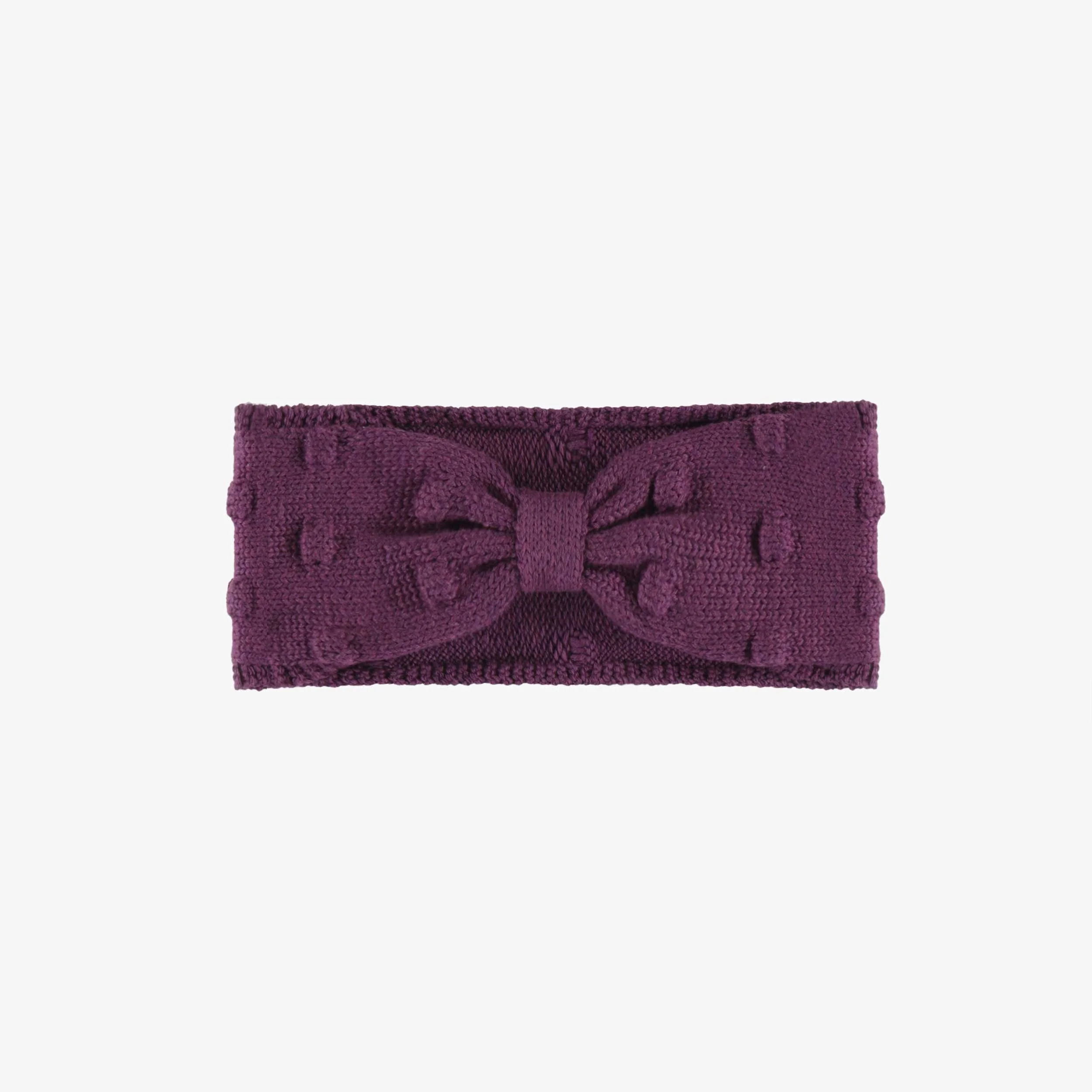 Bandeau de maille mauve torsadé, bébé