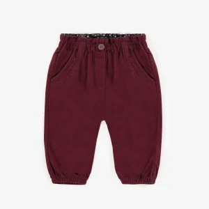 Pantalon coupe ample rouge en velours côtelé, bébé