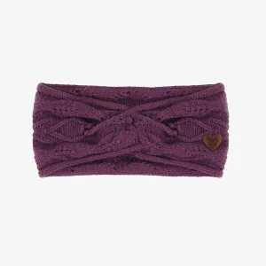 Bandeau torsadé mauve de maille, enfant