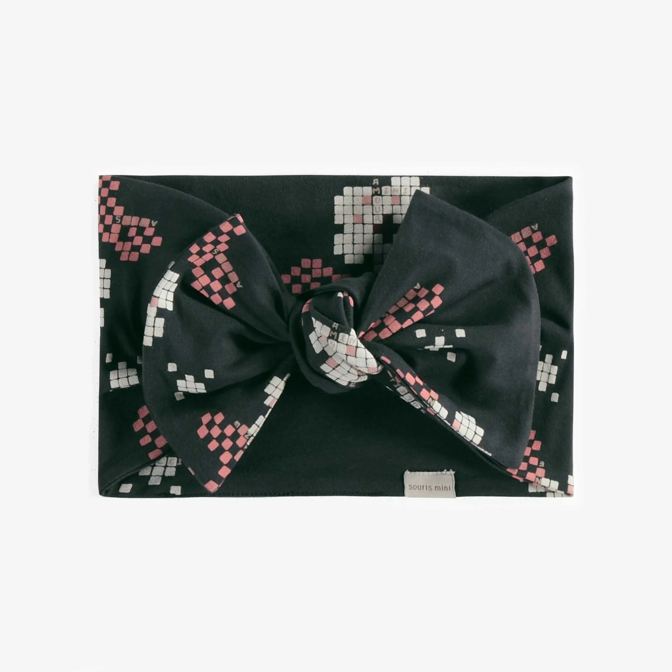 Bandeau noir à nouer avec motif en jersey, enfant