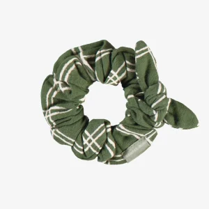 Attache à cheveux verte à carreaux en jersey, enfant