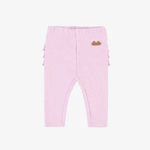 Legging lilas à volants en tricot côtelé, naissance