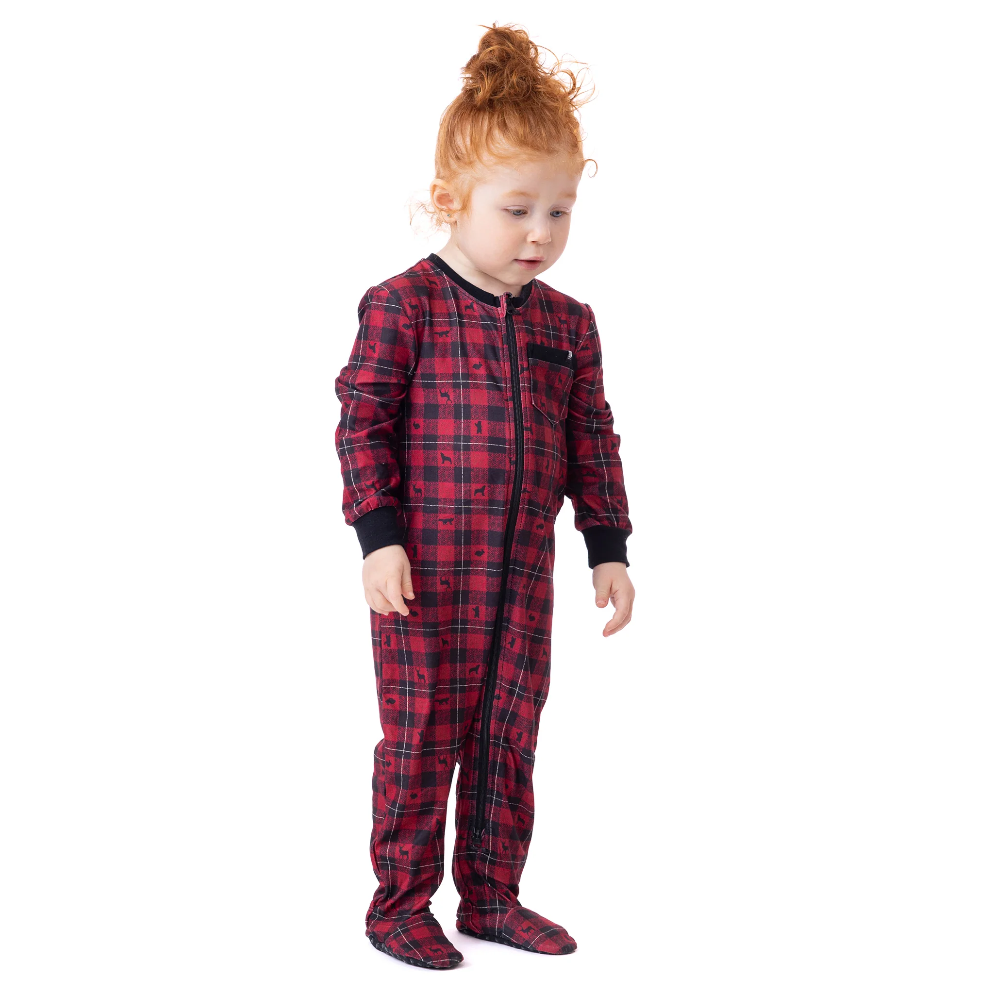 Pyjama une-pièce à pied Bébé à carreau F24P115 – Image 4