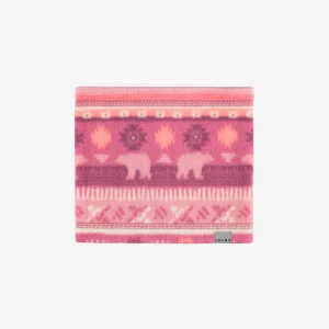 Cache-cou rose en polar avec motifs, bébé