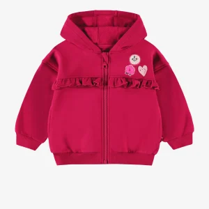 Veste fuchsia à capuchon, bébé