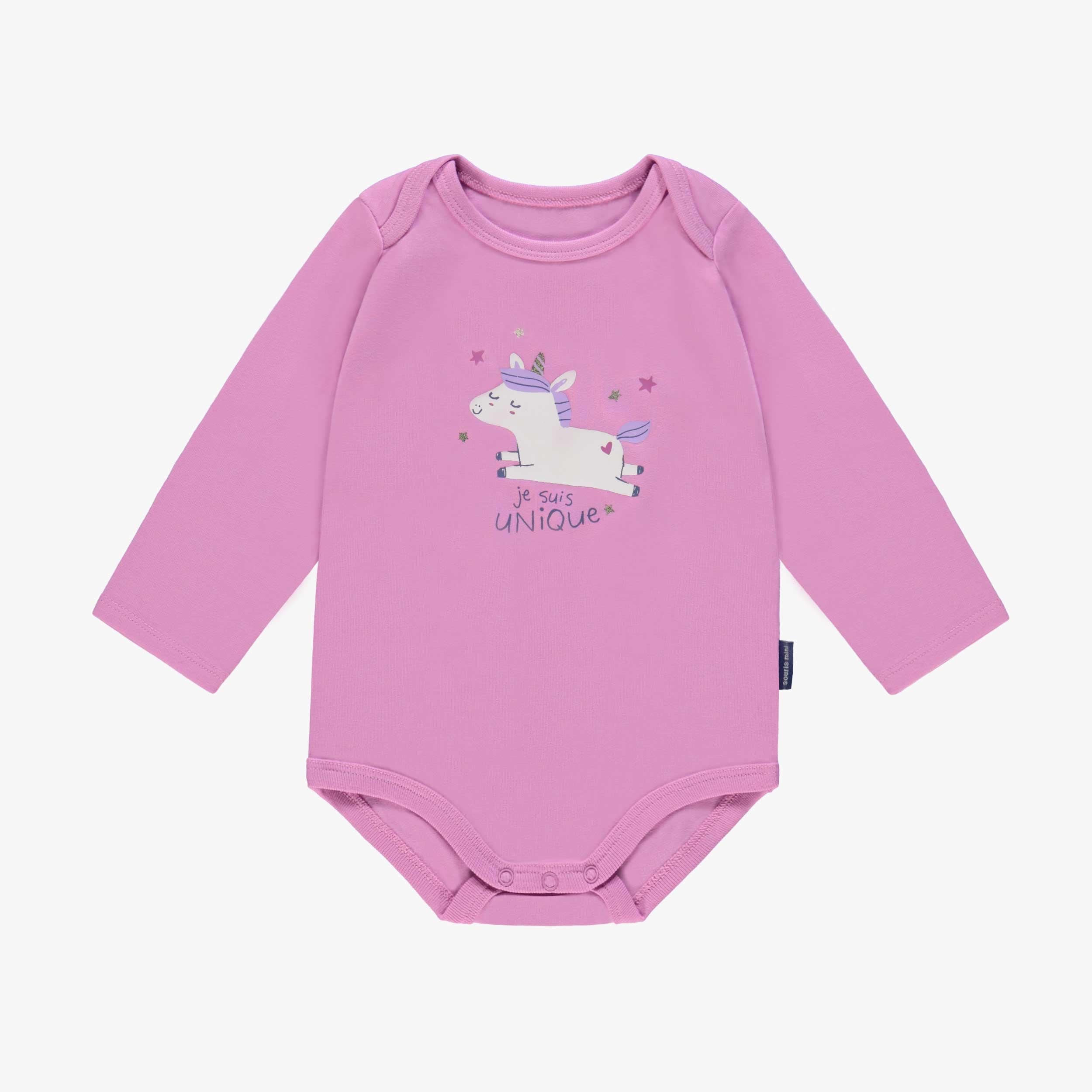 Cache-couche mauve avec illustration de licorne, bébé