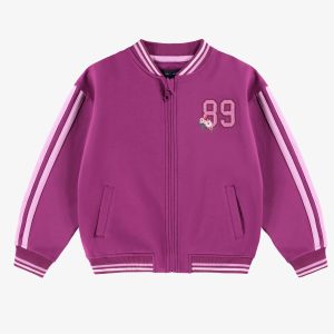 Veste mauve avec broderie, enfant