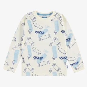 T-shirt crème avec imprimé, enfant
