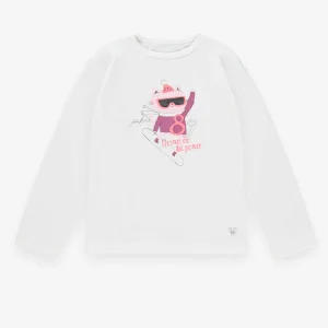 T-shirt crème avec illustration, enfant