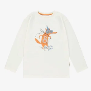 T-shirt crème avec illustration, enfant