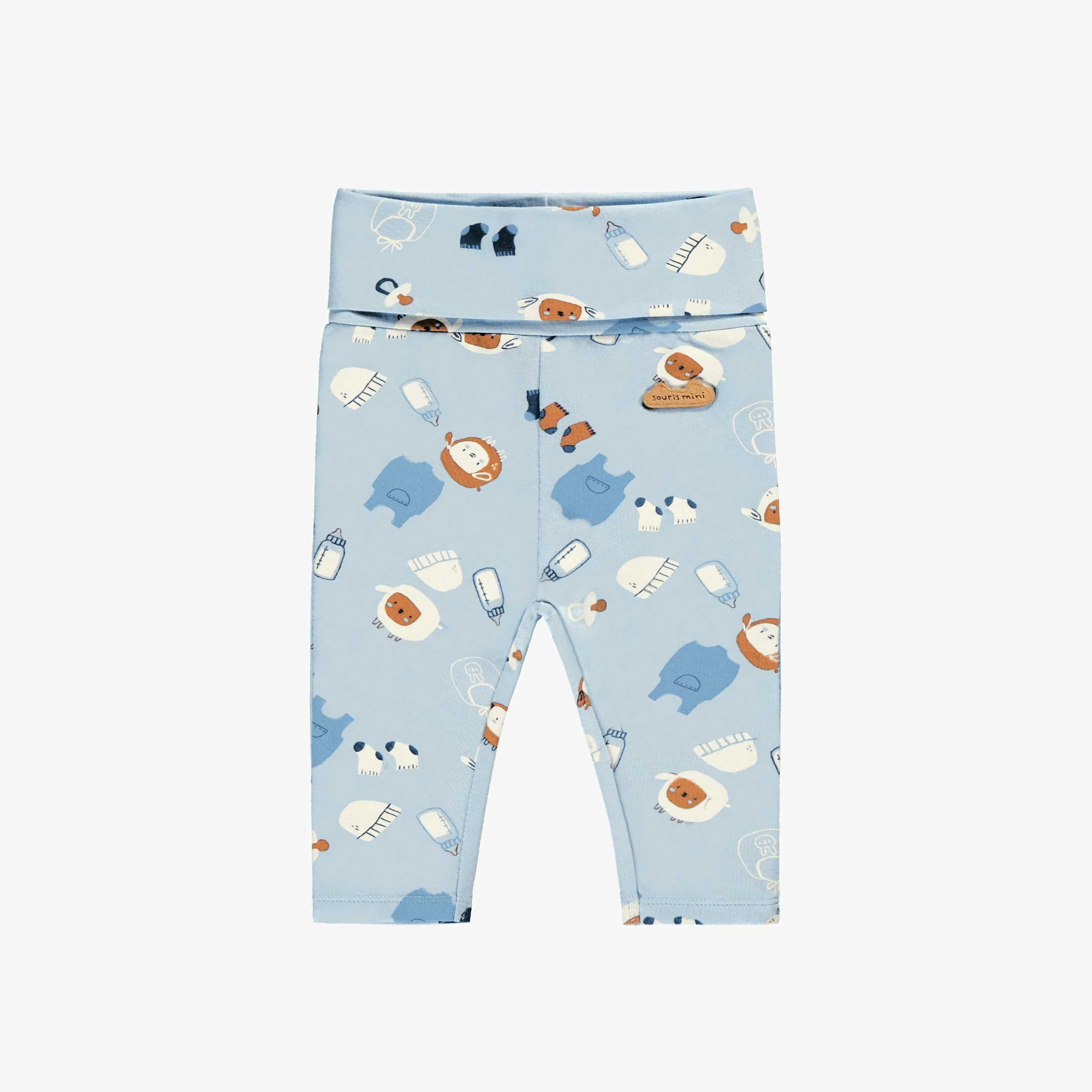 Legging évolutif bleu à motifs, naissance