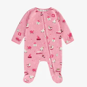 Pyjama rose en velours, naissance