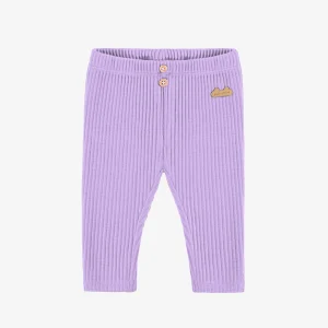 Legging mauve en tricot côtelé, naissance