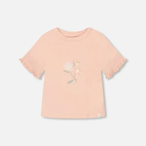 Haut avec volants Rose un été romantiques F30H70