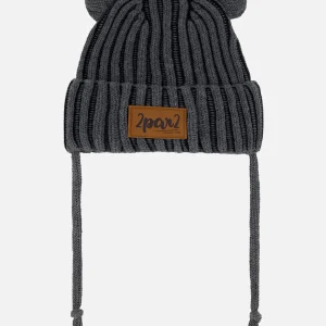 Tuque en tricot pour bébé Noire F30WT23