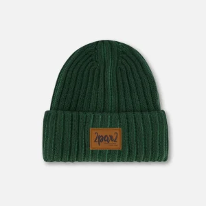 Tuque en tricot vert forêt F30WT24