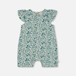 Barboteuse à volants turquoises pour bébé G30F40