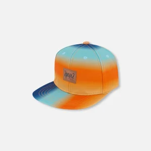 Casquette imprimée bleu marine, turquoise et orange G30VBC