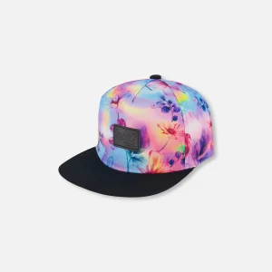 Casquette imprimée fleurs sur fond multicolore G30VGC
