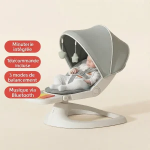 Balancelle bébé électrique 3-en-1 blanc