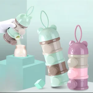 Tour Doseuse de Lait en Poudre – 4 Compartiments Empilables pour Bébé