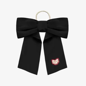 Boucle à cheveux noire avec élastique en taffetas, enfant