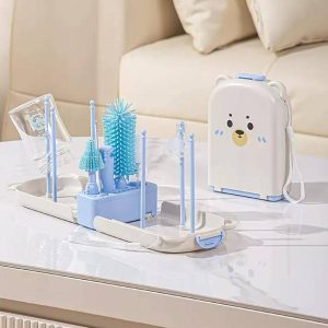 Set de Séchage et Brosse Bébé 6-en-1 avec Boîte de Rangement