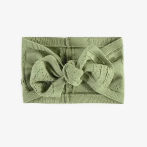 Bandeau vert pâle en maille, enfant
