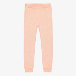 Legging de maille long pêche avec pointelle, enfant