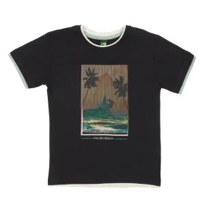 T-shirt noir En mode vacances S2507-04