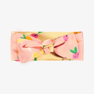 Bandeau réversible rose et jaune à motifs, enfant