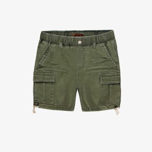 Bermuda de denim vert à poches cargo, enfant