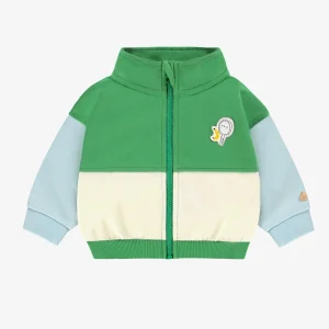 Veste verte en coton français, naissance