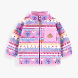 Veste en polar mauve à motifs, bébé