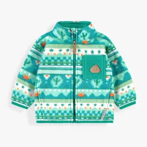 Veste en polar turquoise à motifs, bébé