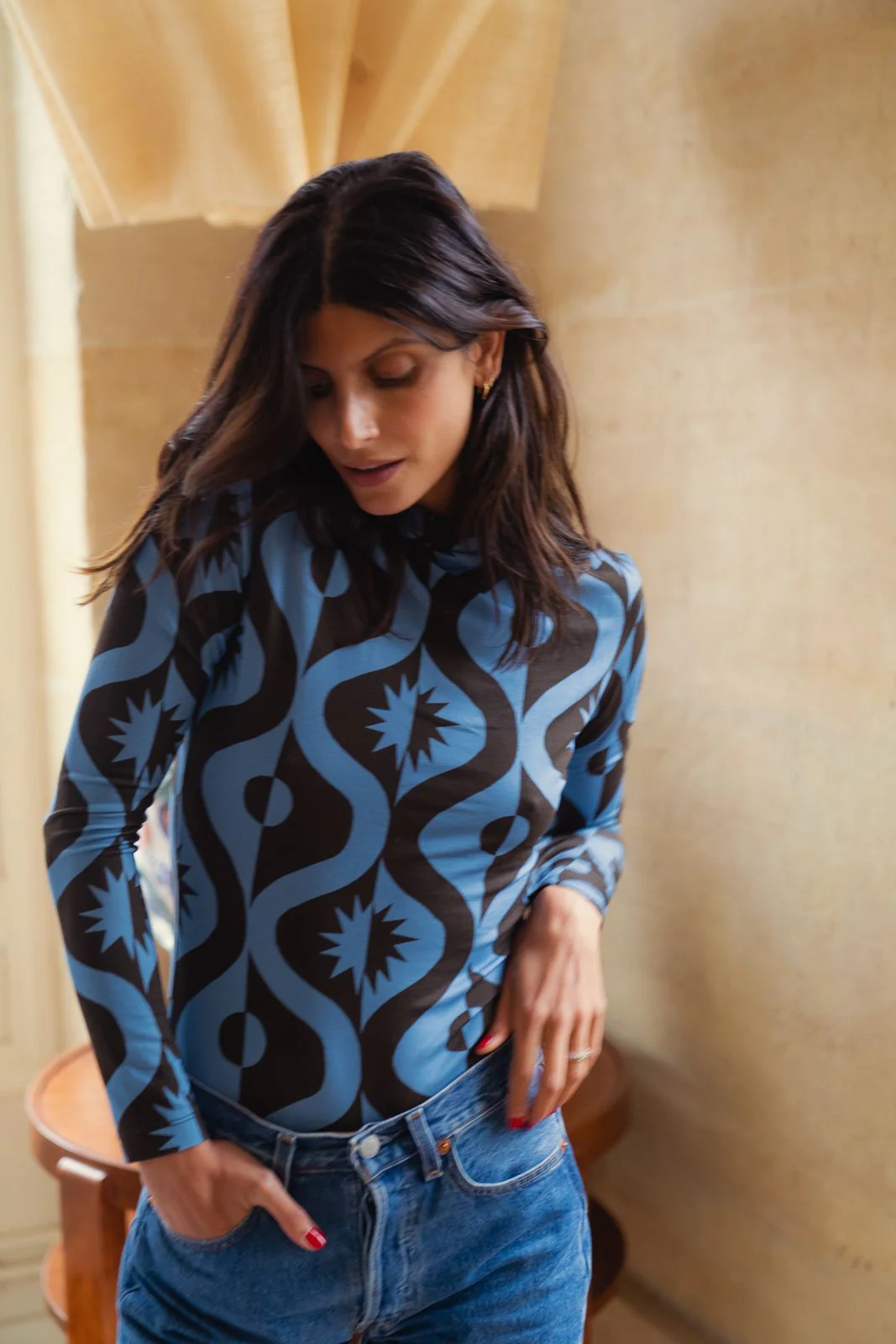 Mathilda - Top Femme Full Moon Bleu – Image 5