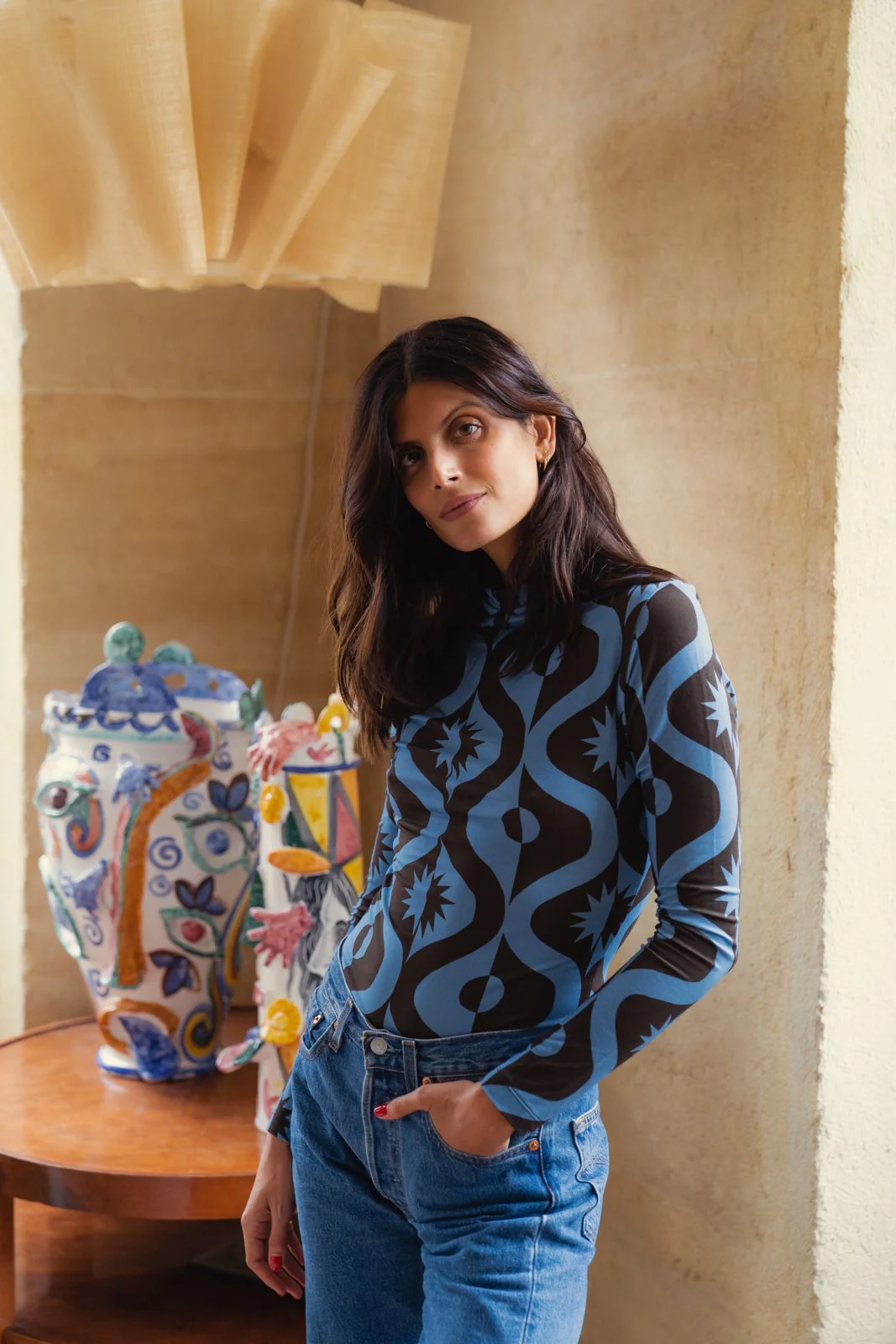 Mathilda - Top Femme Full Moon Bleu