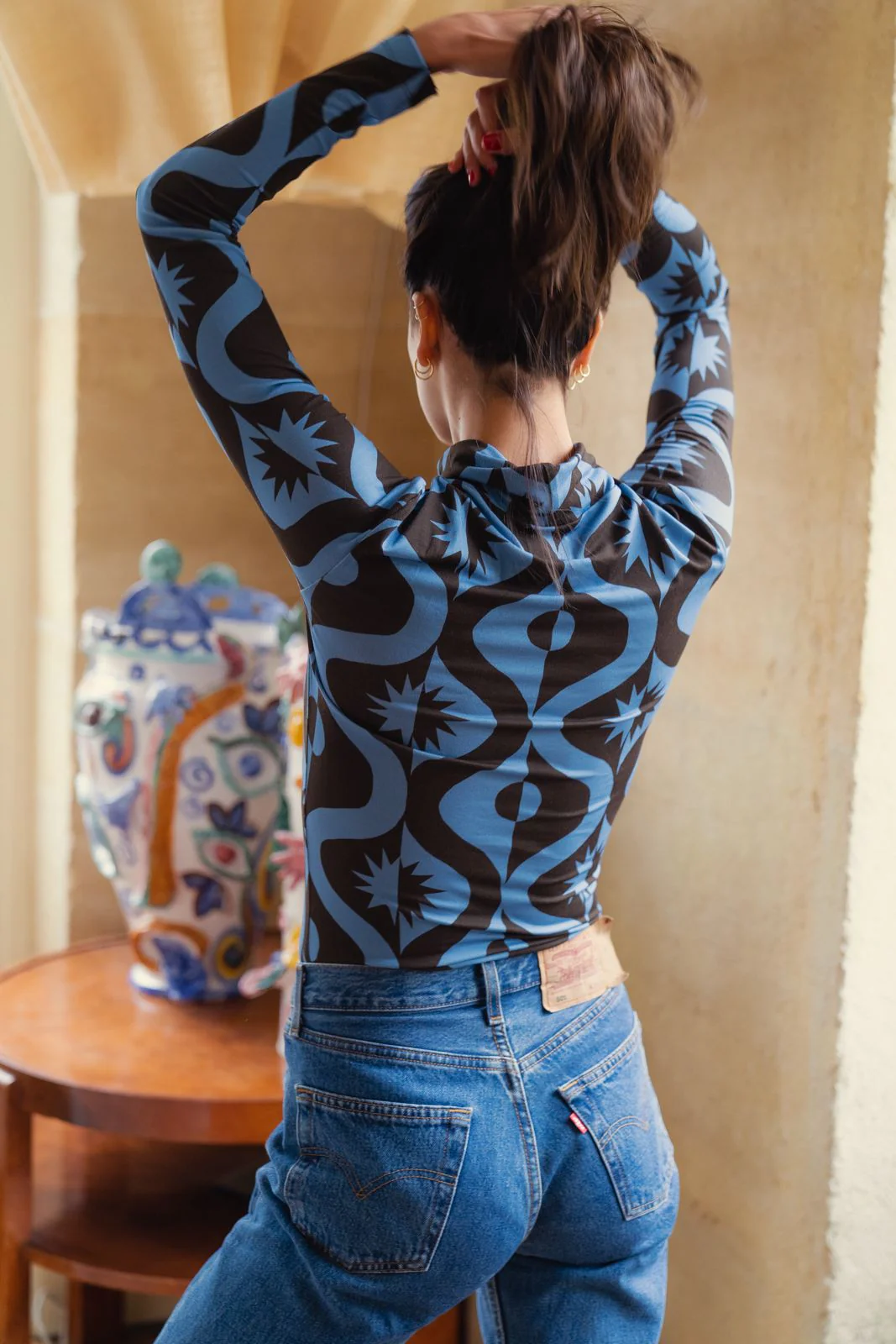 Mathilda - Top Femme Full Moon Bleu – Image 7