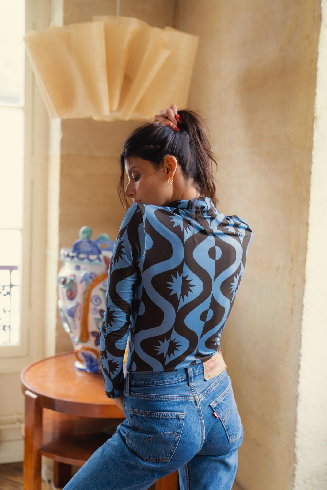 Mathilda - Top Femme Full Moon Bleu – Image 6