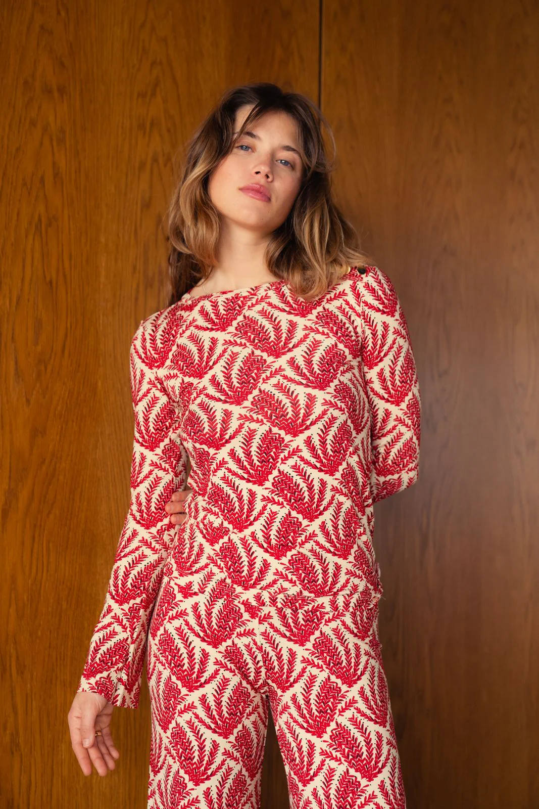 Mona - Top Femme Comporta Rouge