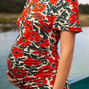 Theodora - Robe Femme Enceinte Coquelicot