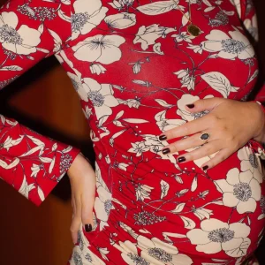 Mona - Top Femme Enceinte Capucine Rouge