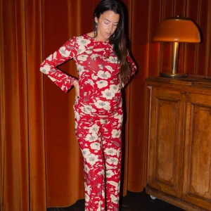 Andrea - Pantalon Femme Enceinte Capucine Rouge