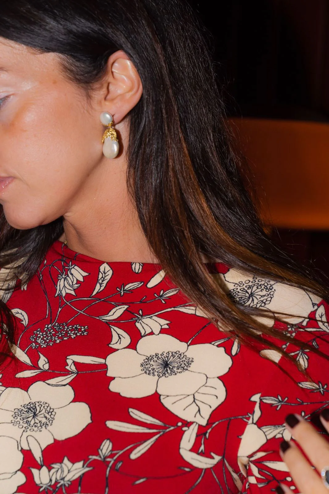 Lola - Robe Femme Enceinte Capucine Rouge – Image 4