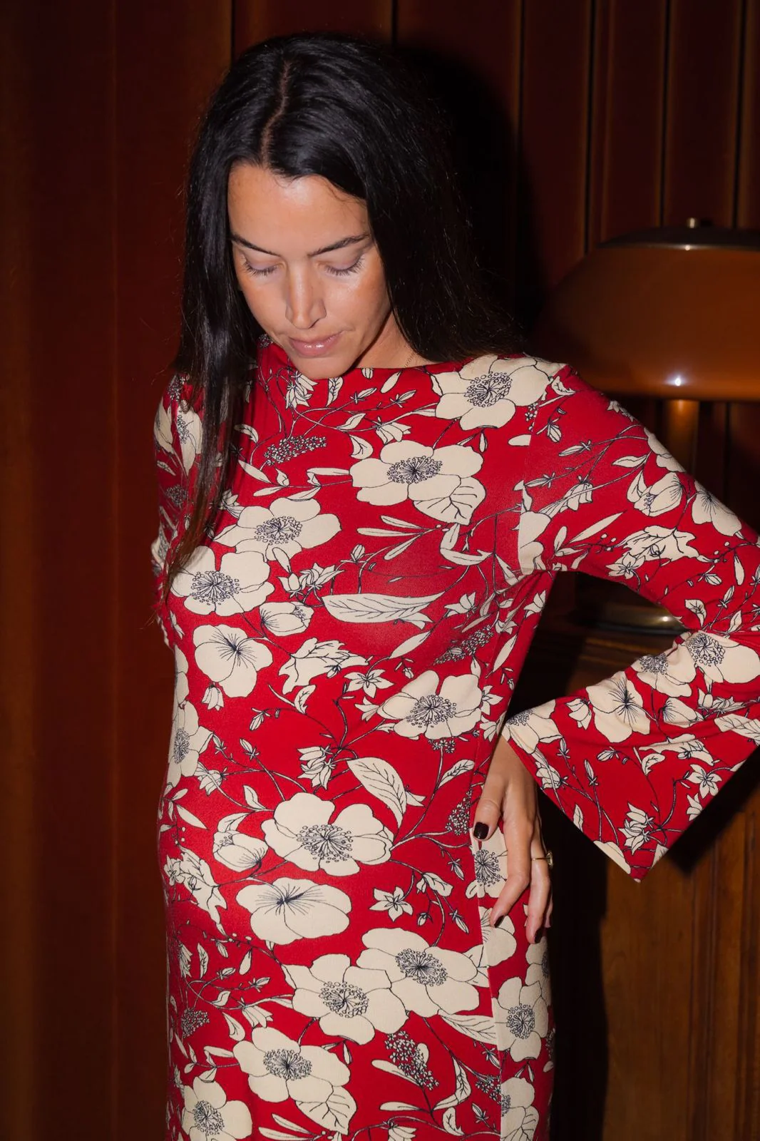 Lola - Robe Femme Enceinte Capucine Rouge – Image 2