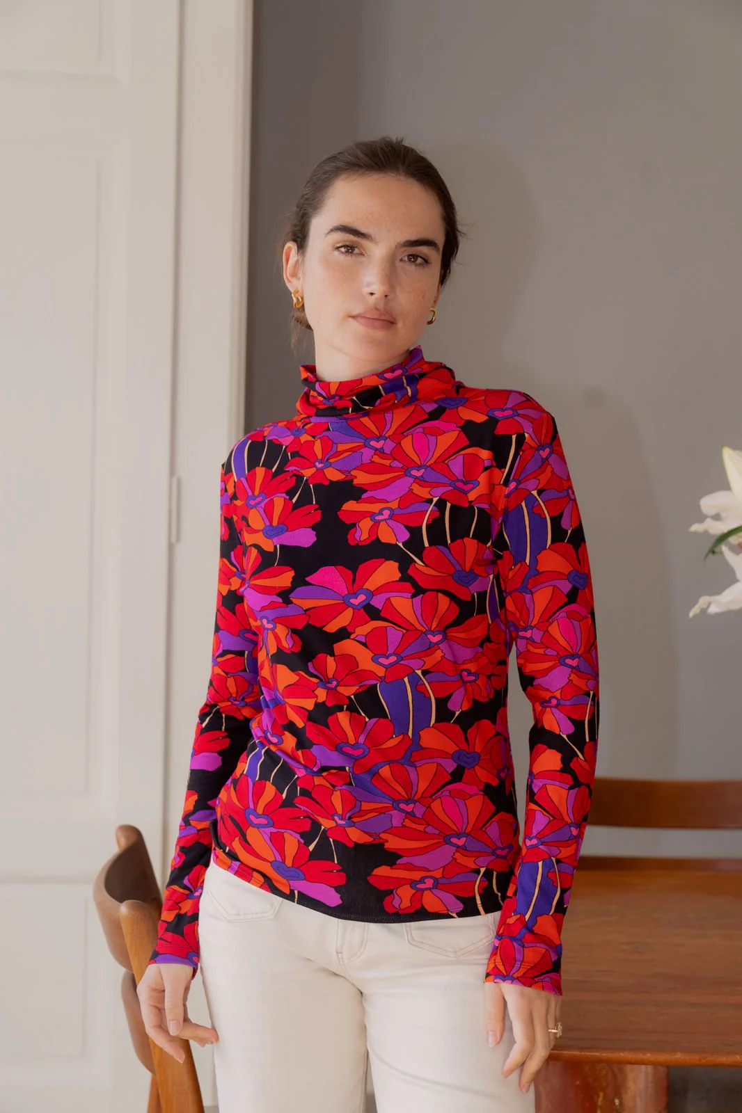 Mathilda - Top Femme Flower Power – Image 3