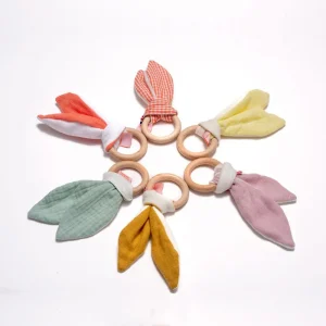 Anneau de dentition en hêtre et Coton Bio