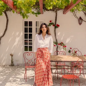 Carlota - Jupe Femme Comporta Rouge