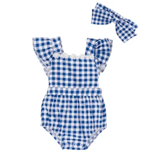 Barboteuse/ Romper Carreauté un peu, beaucoup, à la folie B30H12